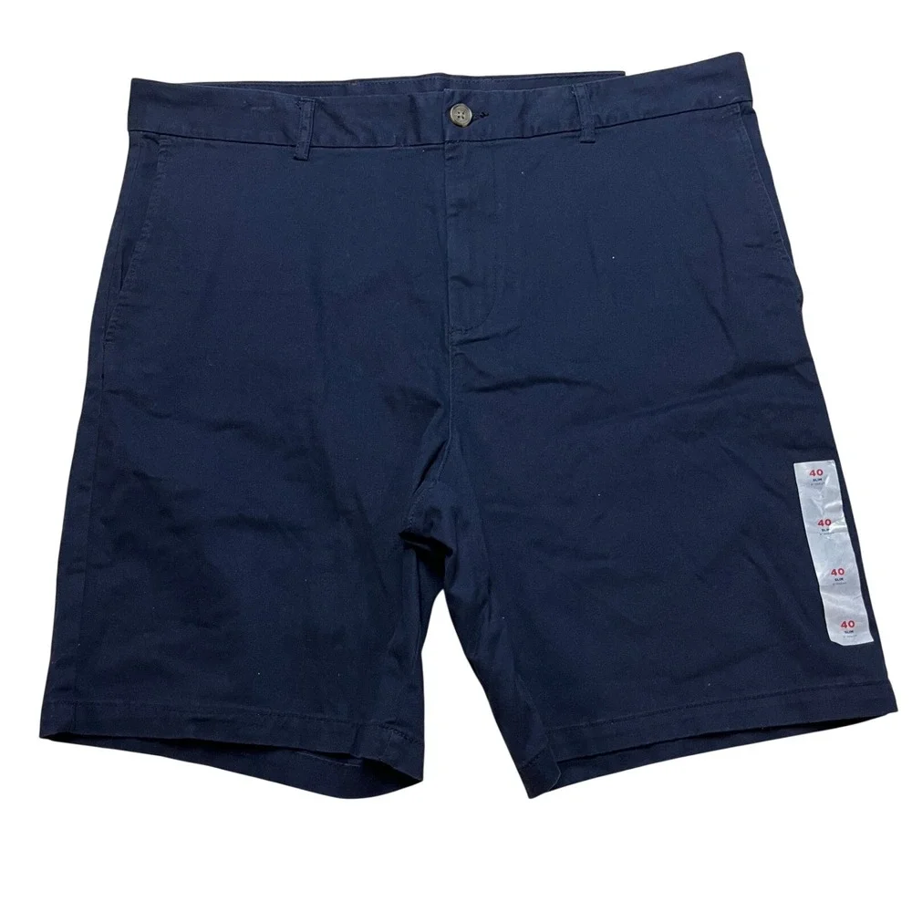 Old‎ Navy Shorts Mens 40 Navy Blue 9 In Rotation Slim Fit Chino Stretch Cotton